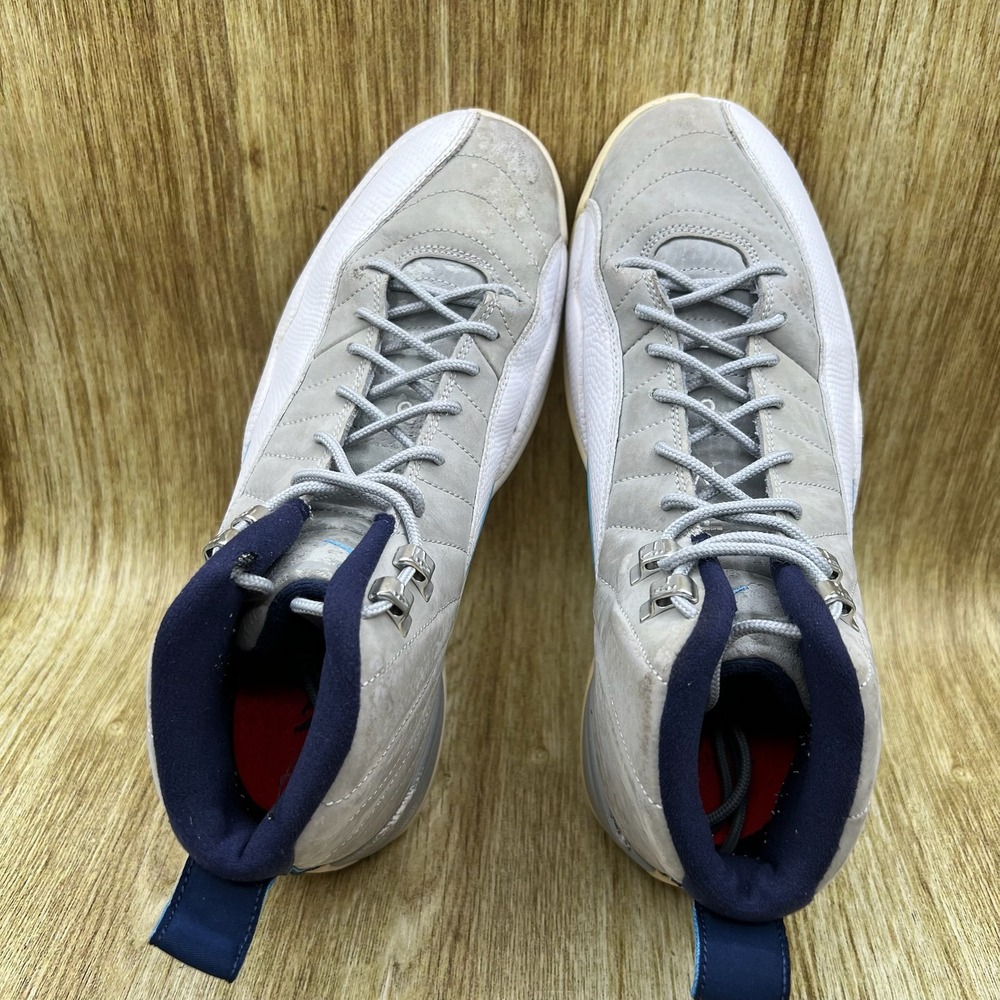Nike Air Jordan 12 Retro Men's Size 9 Grey University Blue Sneakers 130690-007 - Picture 6 of 10